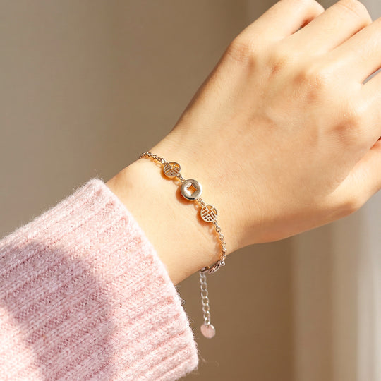 Fortune Coin &amp; Openwork Medallion Bracelet | Women&