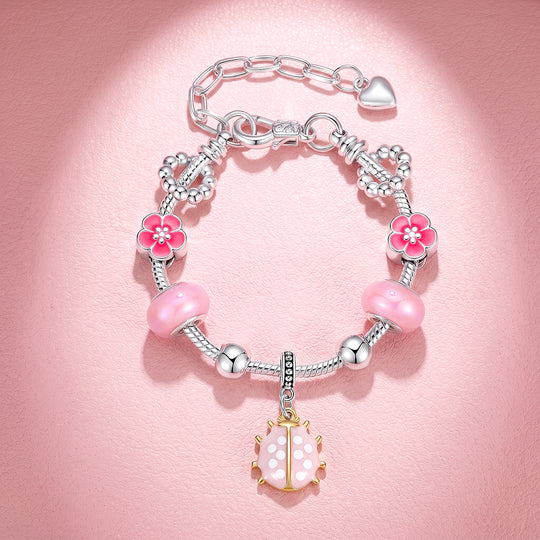 Pink Ladybug Charm Bracelet | Luxe6775
