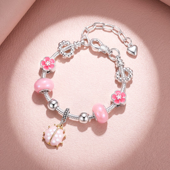 Pink Ladybug Charm Bracelet | Luxe6775