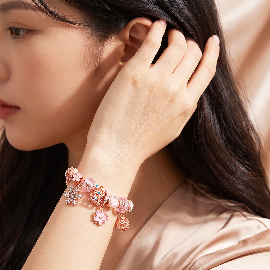 Whimsical Sakura Charm Bracelet | Luxe6782