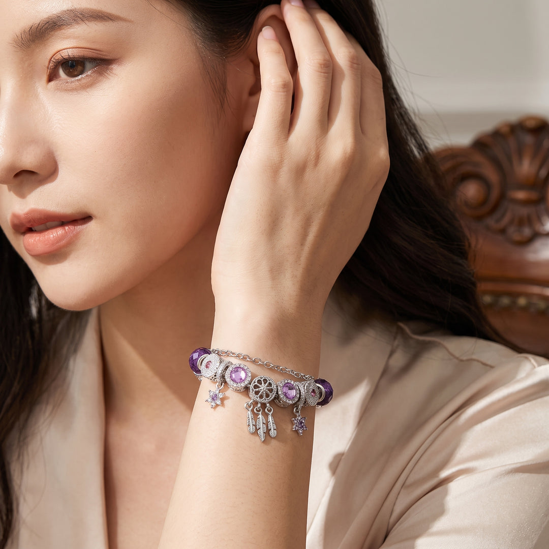 Dreamcatcher Feather Charm Bracelet | Luxe6786