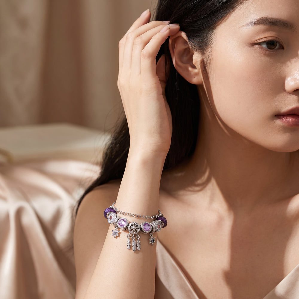 Dreamcatcher Feather Charm Bracelet | Luxe6786