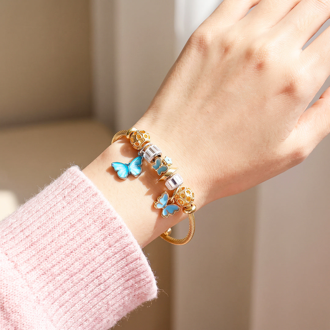 Butterfly Charm Cuff Bracelet | Luxe6788