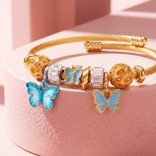 Butterfly Charm Cuff Bracelet | Luxe6788