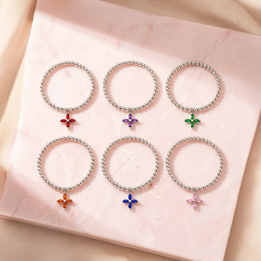 Birthstone Flower Bracelet | Luxe6800