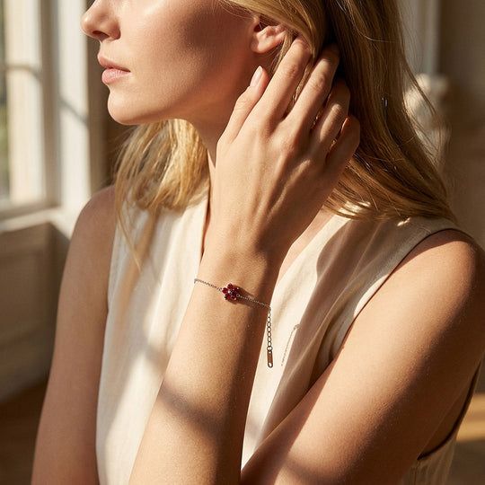 Birthstone Flower Chain Bracelet | Luxe6801