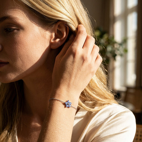 Birthstone Flower Chain Bracelet | Luxe6801