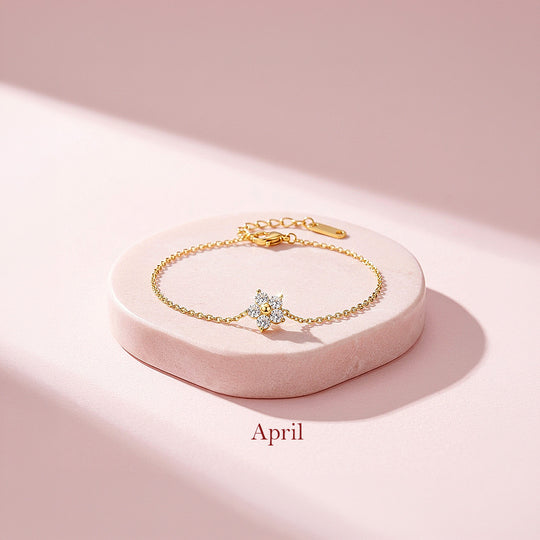 Birthstone Flower Chain Bracelet | Luxe6801