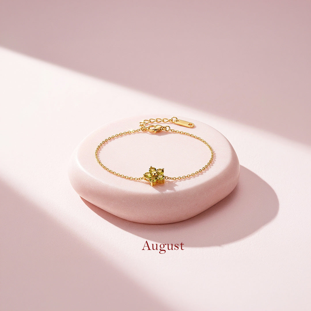 Birthstone Flower Chain Bracelet | Luxe6801