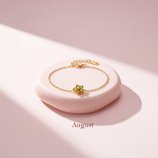 Birthstone Flower Chain Bracelet | Luxe6801