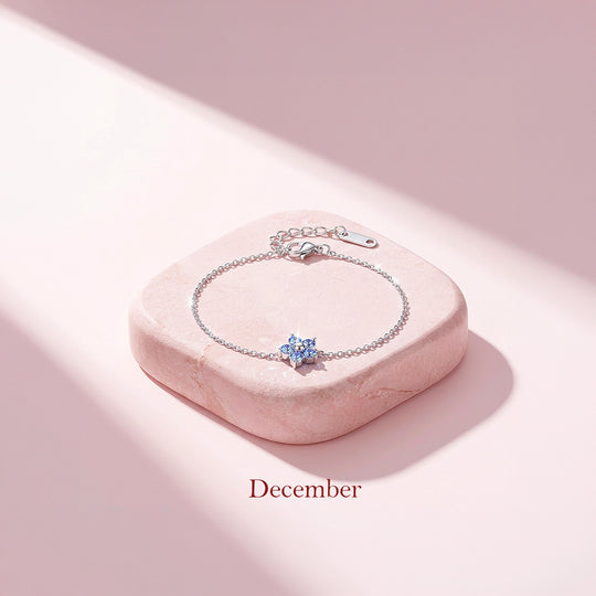 Birthstone Flower Chain Bracelet | Luxe6801