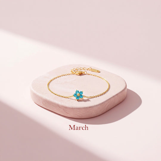 Birthstone Flower Chain Bracelet | Luxe6801