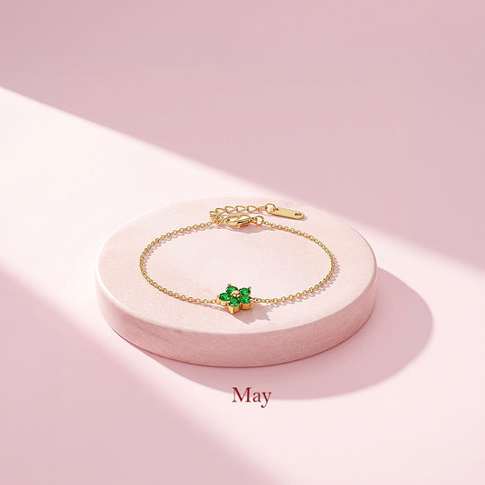 Birthstone Flower Chain Bracelet | Luxe6801