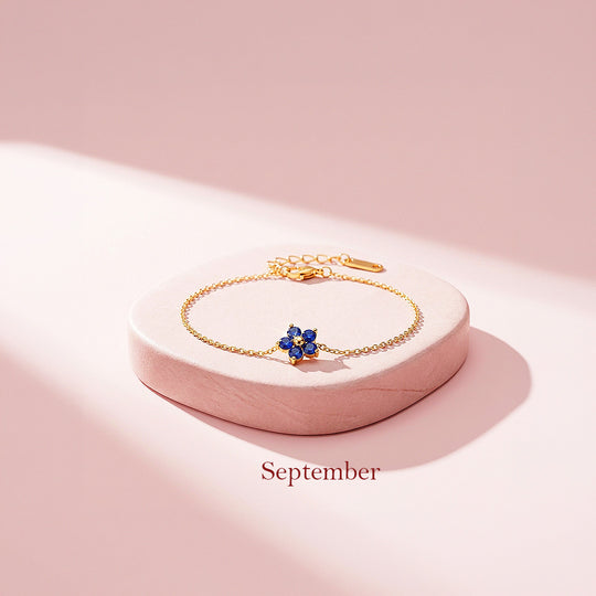 Birthstone Flower Chain Bracelet | Luxe6801