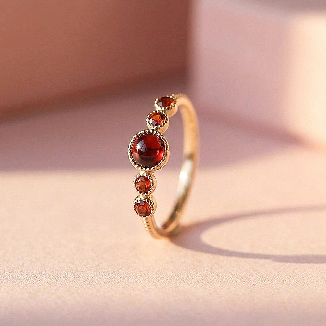 Elysia Bezel-Set Crimson Five-Stone | Women&