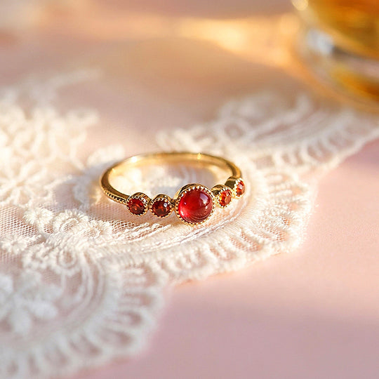 Elysia Bezel-Set Crimson Five-Stone | Women&
