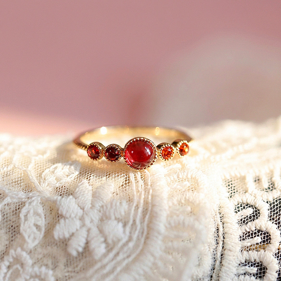 Elysia Bezel-Set Crimson Five-Stone | Women&