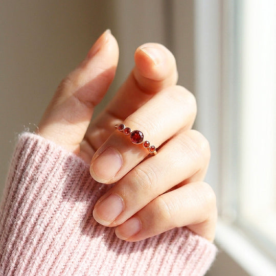 Elysia Bezel-Set Crimson Five-Stone | Women&