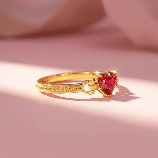 Red Heart Solitaire Band | Women&