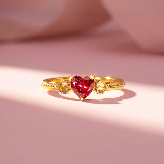Red Heart Solitaire Band | Women&