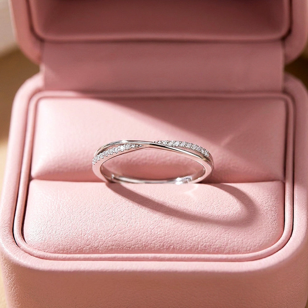 Thalia Twist Wave Pavé | Women's Adjustable Ring | Luxe9077