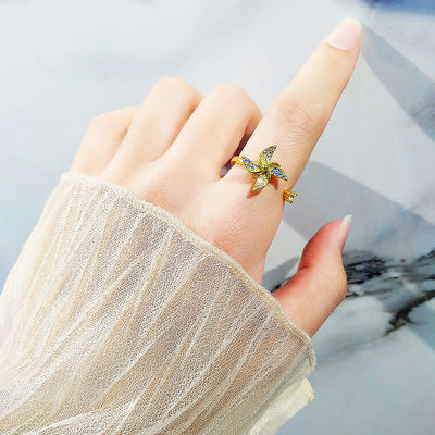 Luxe9166 Rotating Lucky Windmill Adjustable Ring - Tiara.com.sg Singapore Jewelry Shop