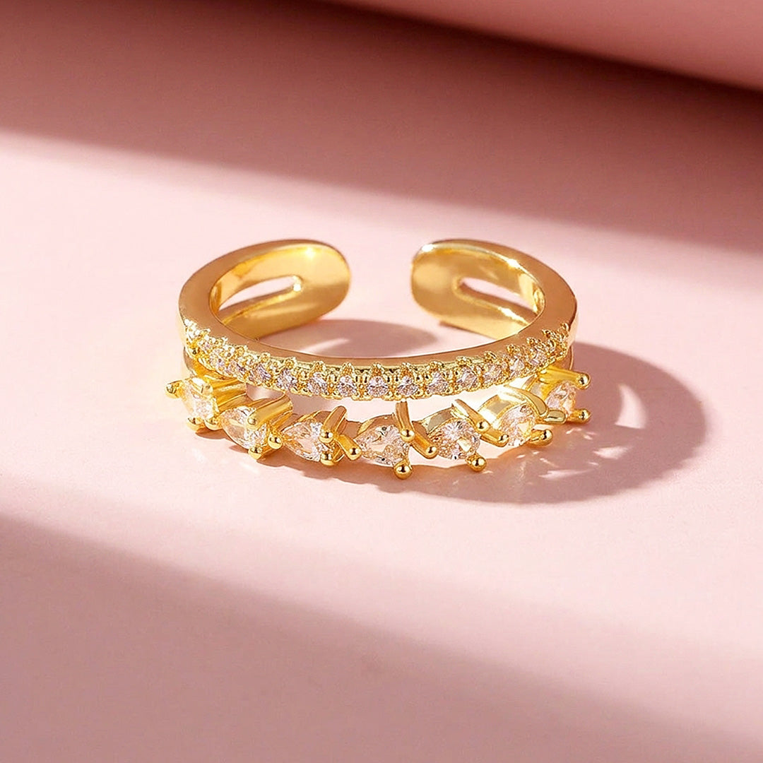 Double-Row Pear and Pavé Layered Band | Clearance Sale | Luxe9174