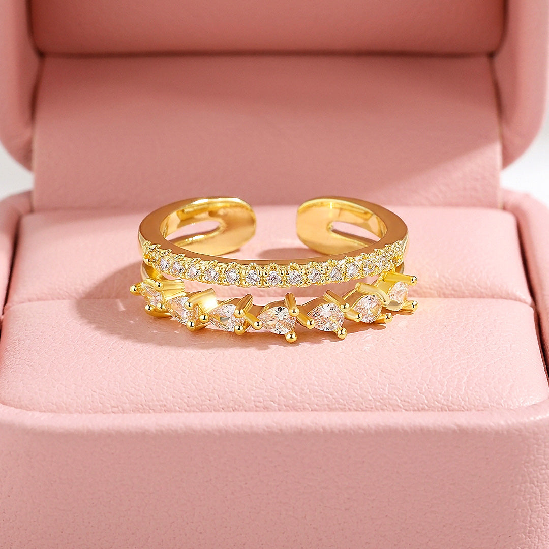 Double-Row Pear and Pavé Layered Band | Clearance Sale | Luxe9174
