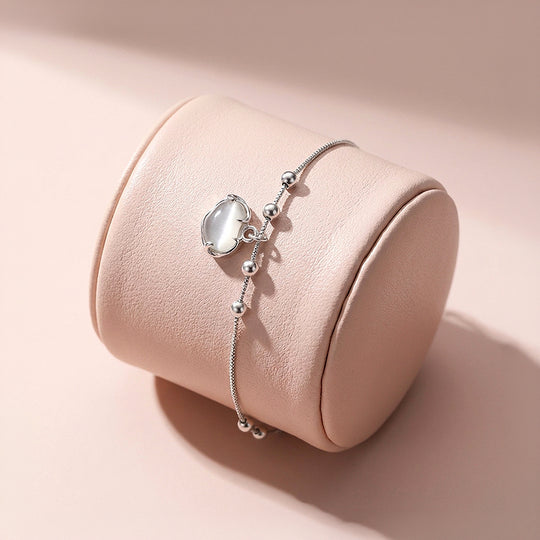 Luminous Heart &amp; Beaded Station | Anklet | Luxe9208