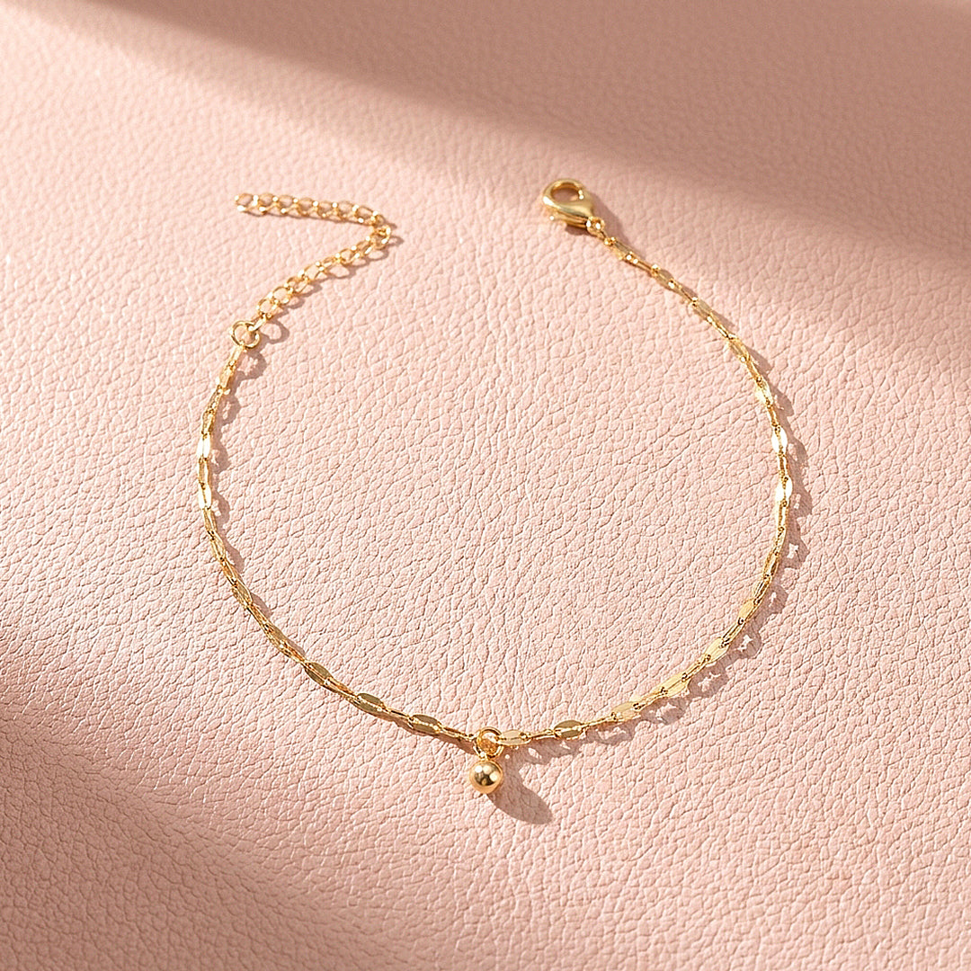 Mini Bead Charm &amp; Sequined Chain | Anklet | Luxe9245