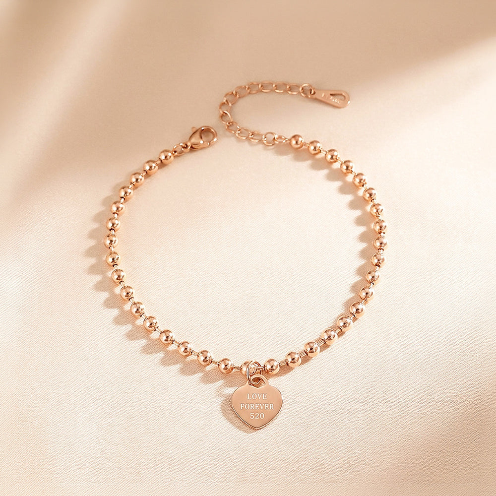 Heart Charm Bead Chain | Anklet | Luxe9261