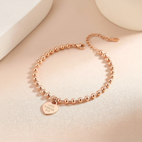 Heart Charm Bead Chain | Anklet | Luxe9261