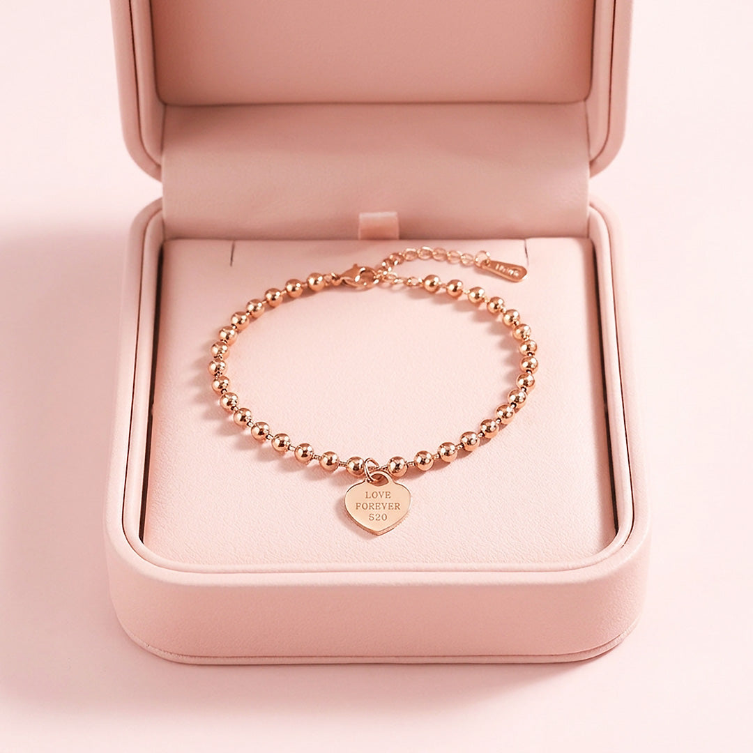 Heart Charm Bead Chain | Anklet | Luxe9261