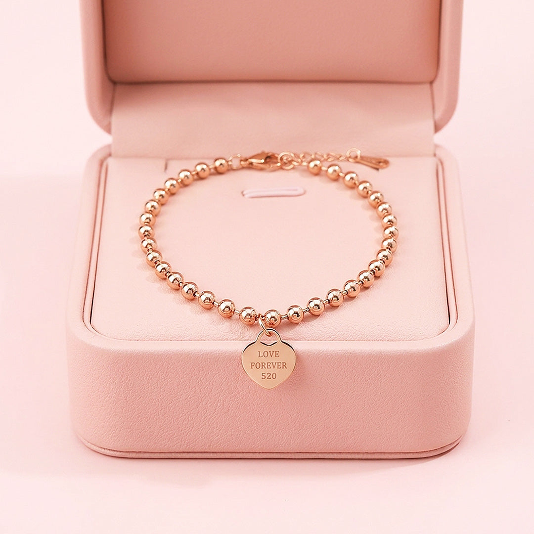 Heart Charm Bead Chain | Anklet | Luxe9261