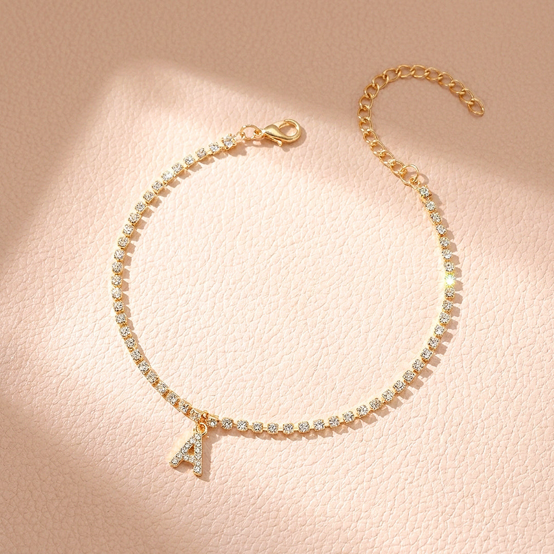 Customizable Initial Tennis | Anklet | Luxe9275