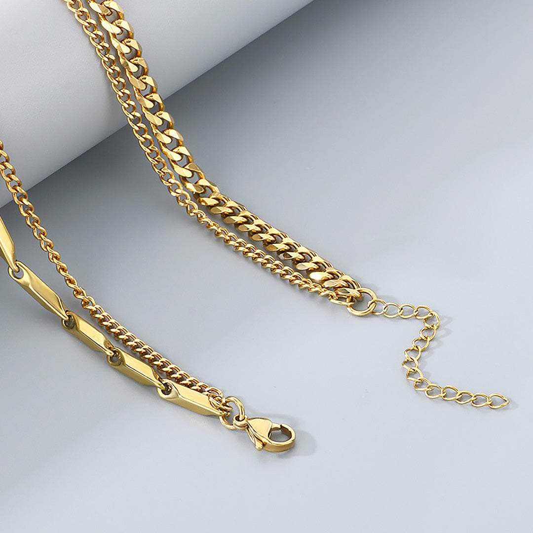Layered Bar &amp; Cuban Link | Men&