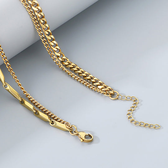 Layered Bar &amp; Cuban Link | Men&