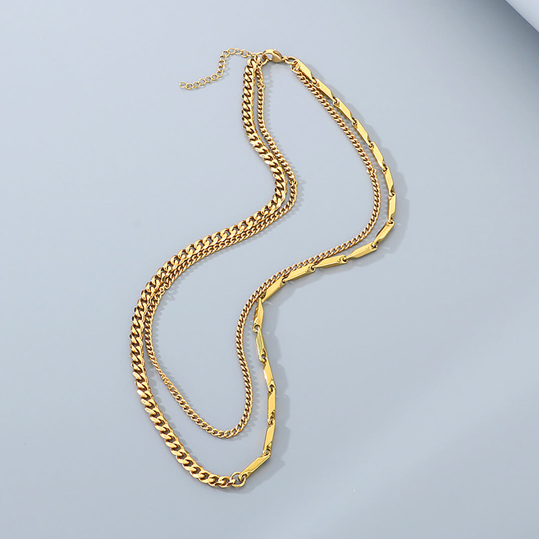 Layered Bar &amp; Cuban Link | Men&