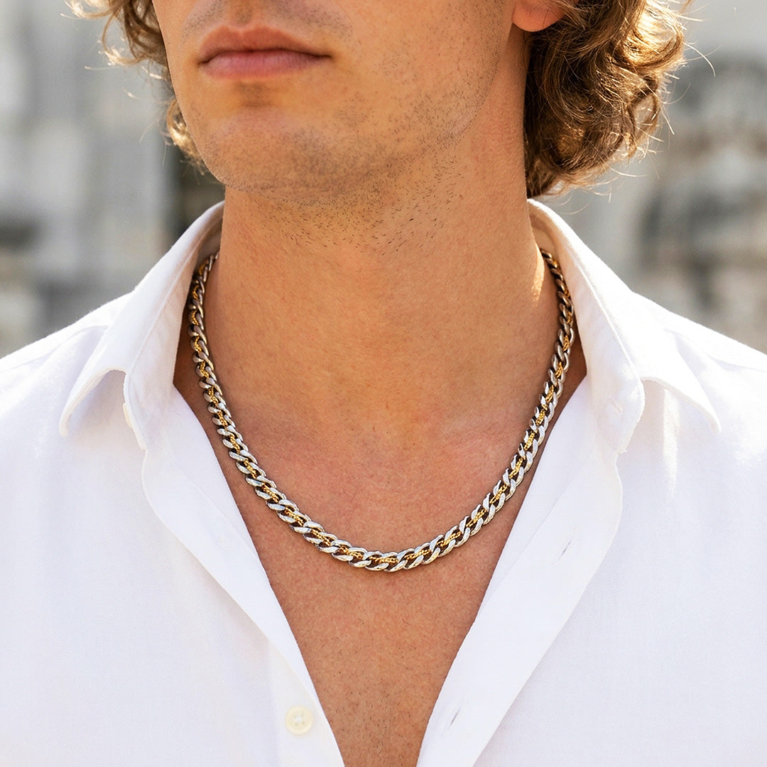 Two-Tone Cuban Link &amp; Rope Chain | Men&