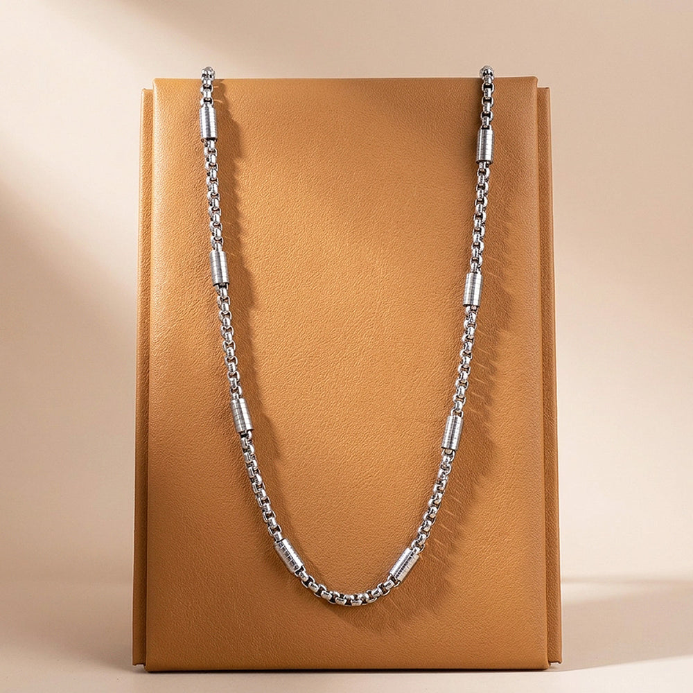 Box Link & Tube Bead Chain | Men's Necklace | MN1093