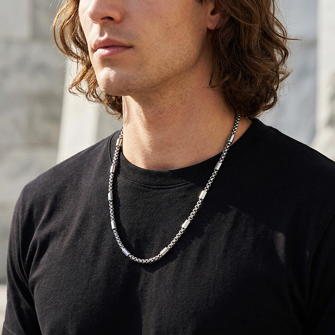 Box Link &amp; Tube Bead Chain | Men&