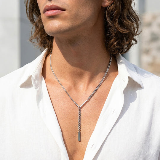 Y-Drop Bar Pendant | Men&