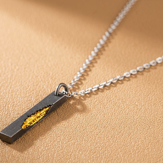 Gold Vein Bar Pendant | Men&
