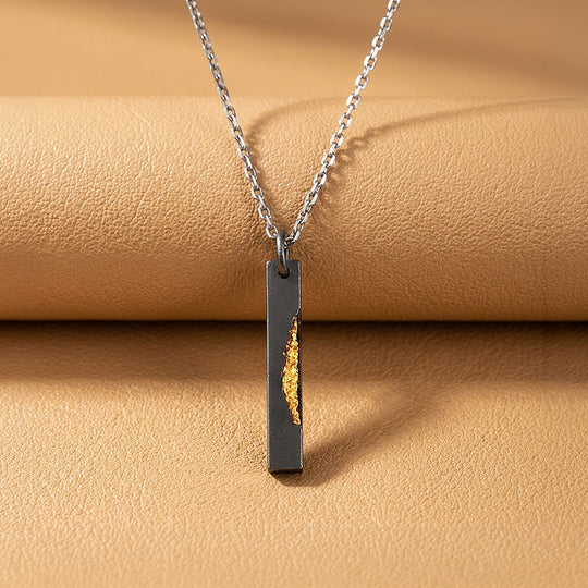 Gold Vein Bar Pendant | Men&