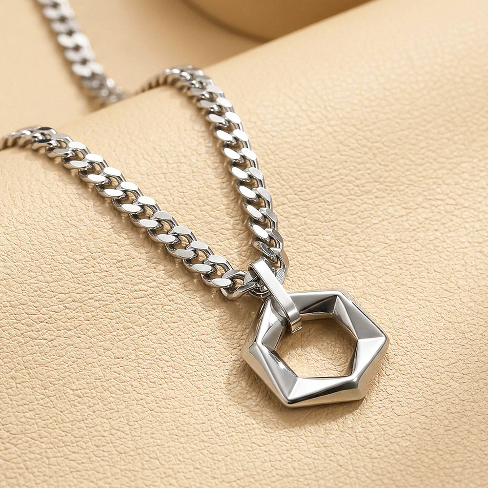 Open Hexagon Pendant | Men's Necklace | MN1106