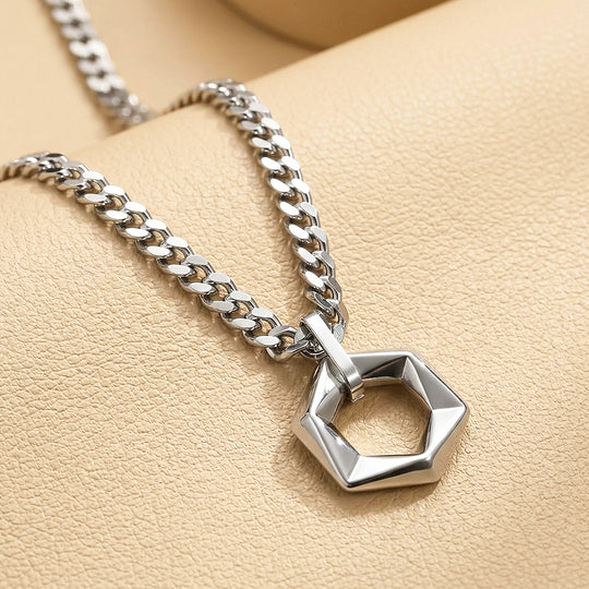 Open Hexagon Pendant | Men&