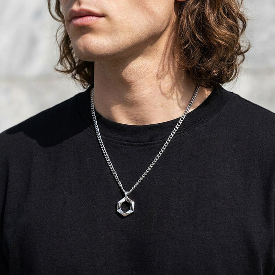 Open Hexagon Pendant | Men&