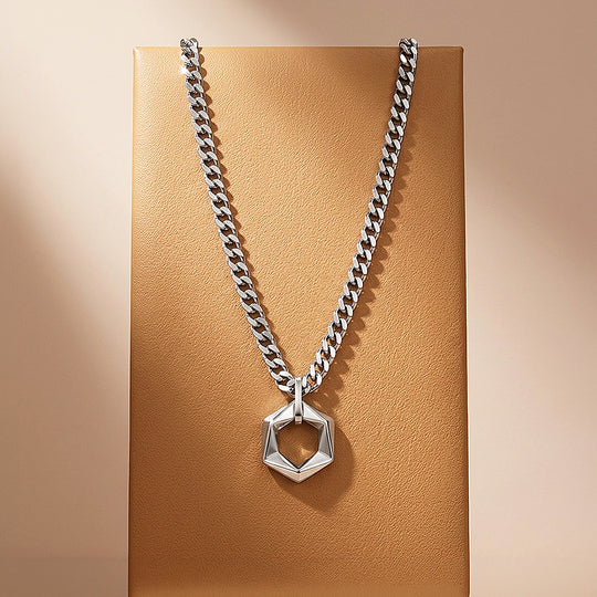 Open Hexagon Pendant | Men&