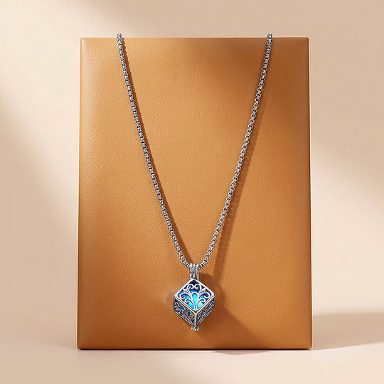 Glow in the Dark Filigree Cube Pendant | Men&