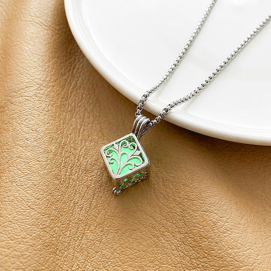 Glow in the Dark Filigree Cube Pendant | Men&